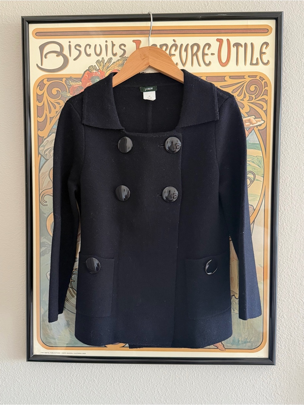 J. Crew Women's Navy 100% Merino Pea-Coat Knit Sweater - XS